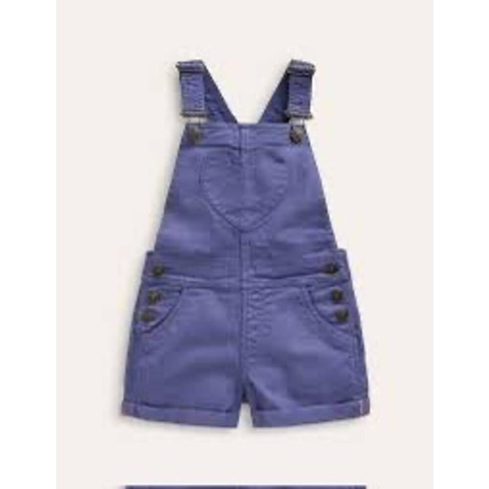 Mini Boden Girls Heart Pocket Purple Overalls, Size 6-7Y
